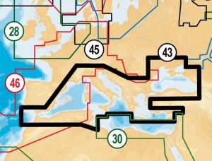 Навигационная карта Navionics Gold "Средиземное, Черное и Азовское моря. Река Днепр" (код 43XG)